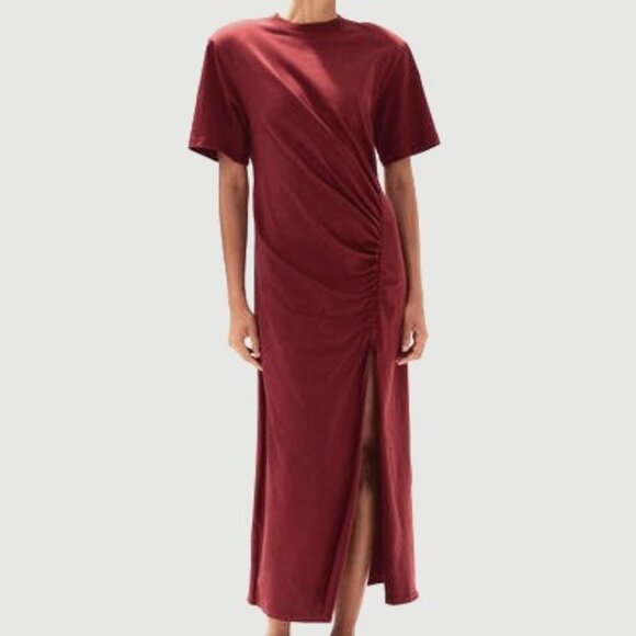 NWT H&M burgundy T-Shirt Dress size XL dark red maxi maternity dress - Picture 1 of 4